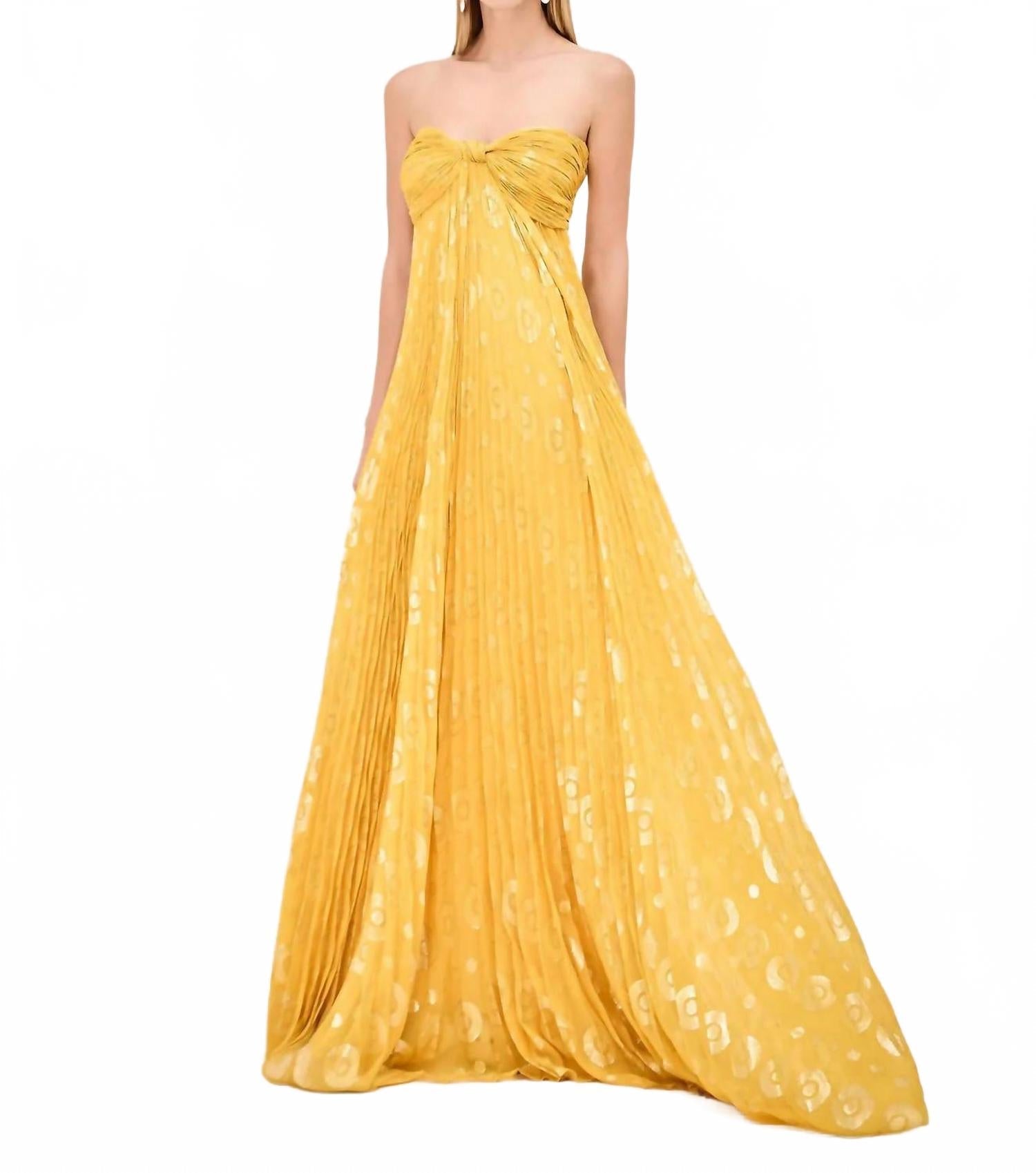 Soleil Strapless Maxi Dress In Marigold