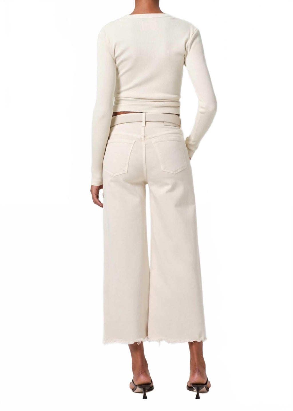 Lyra Wide Leg Crop Pants In Almondette