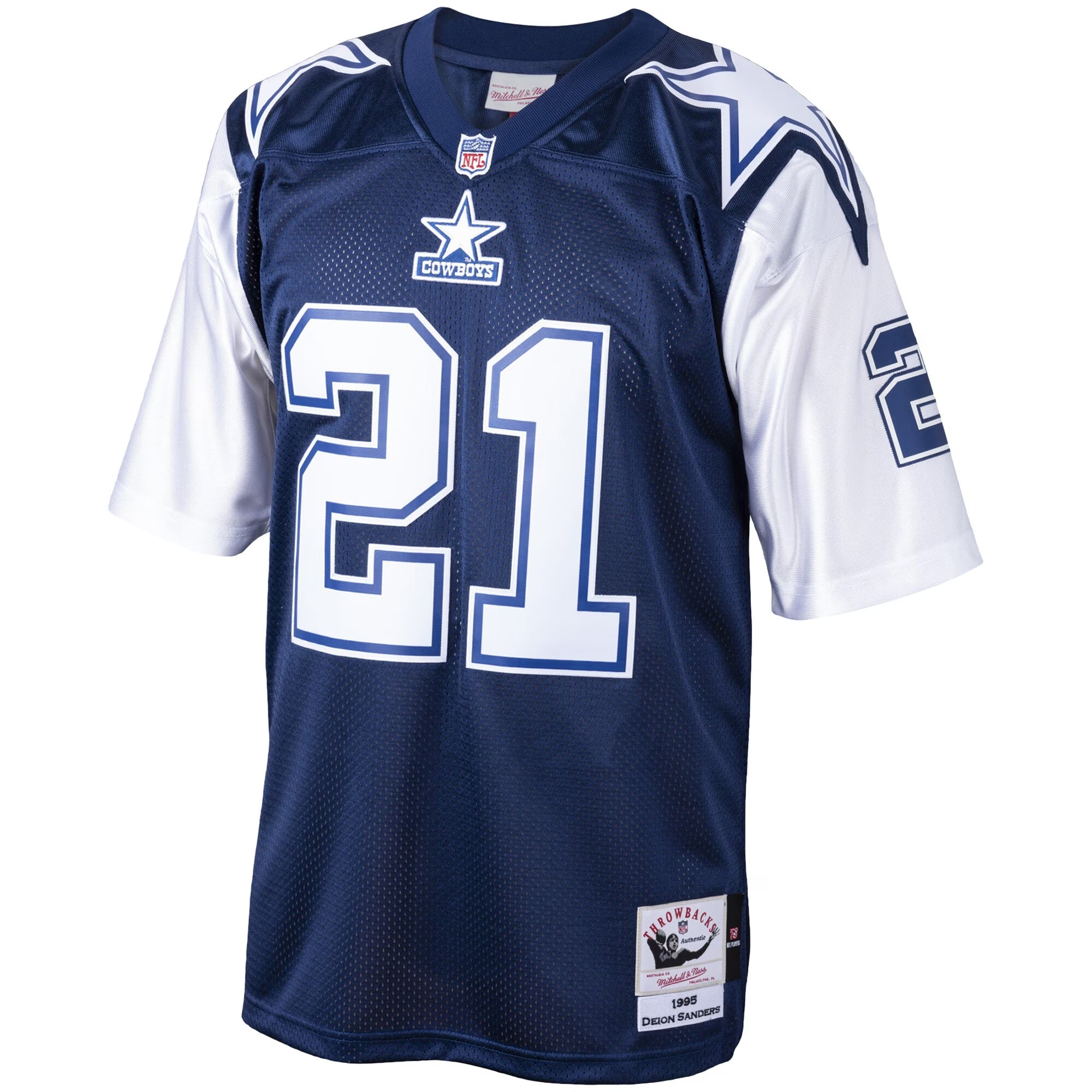 Dallas Cowboys Deion Sanders Mitchell & Ness Navy Big & Tall 1995 Retired Player Replica Jersey