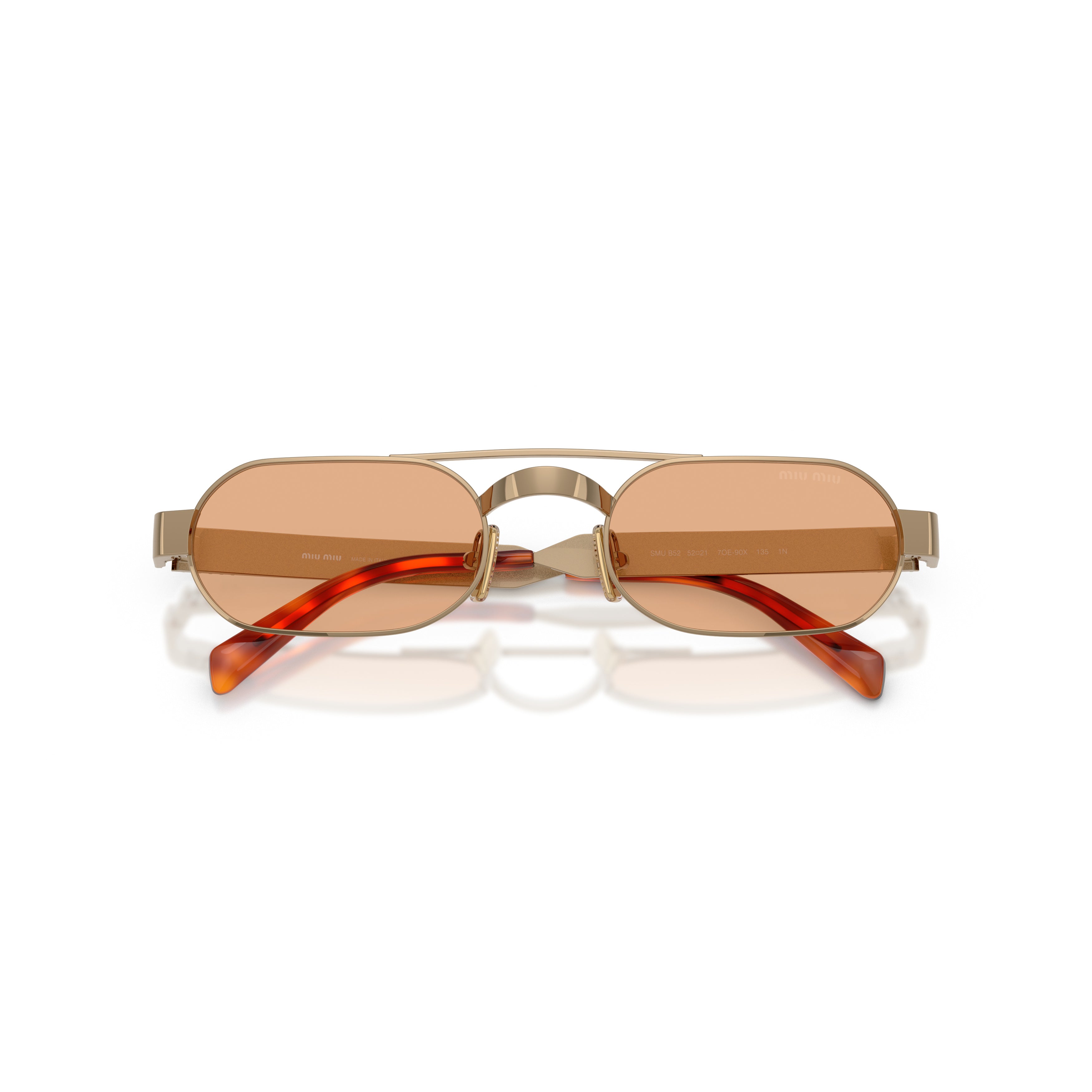 0Mu B52S Rectangular Metal Frame Sunglasses