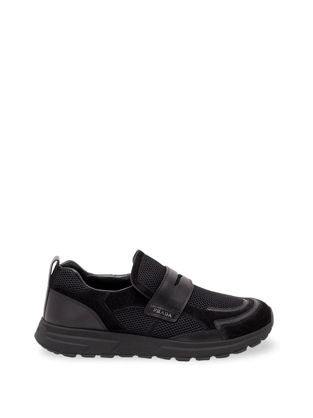 Prada Men Mesh And Leather Sneakers
