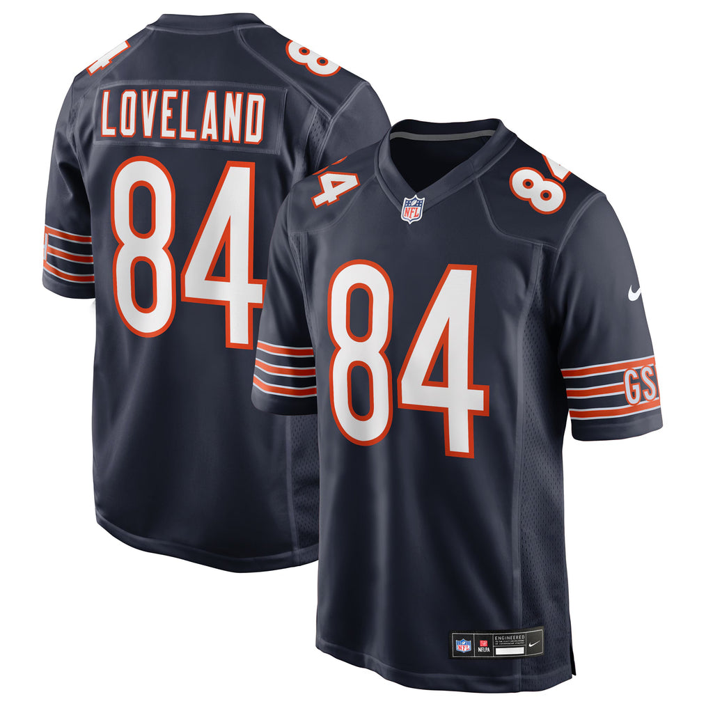 Chicago Bears Colston Loveland Navy 2025 NFL Draft First Round Pick Game Jersey