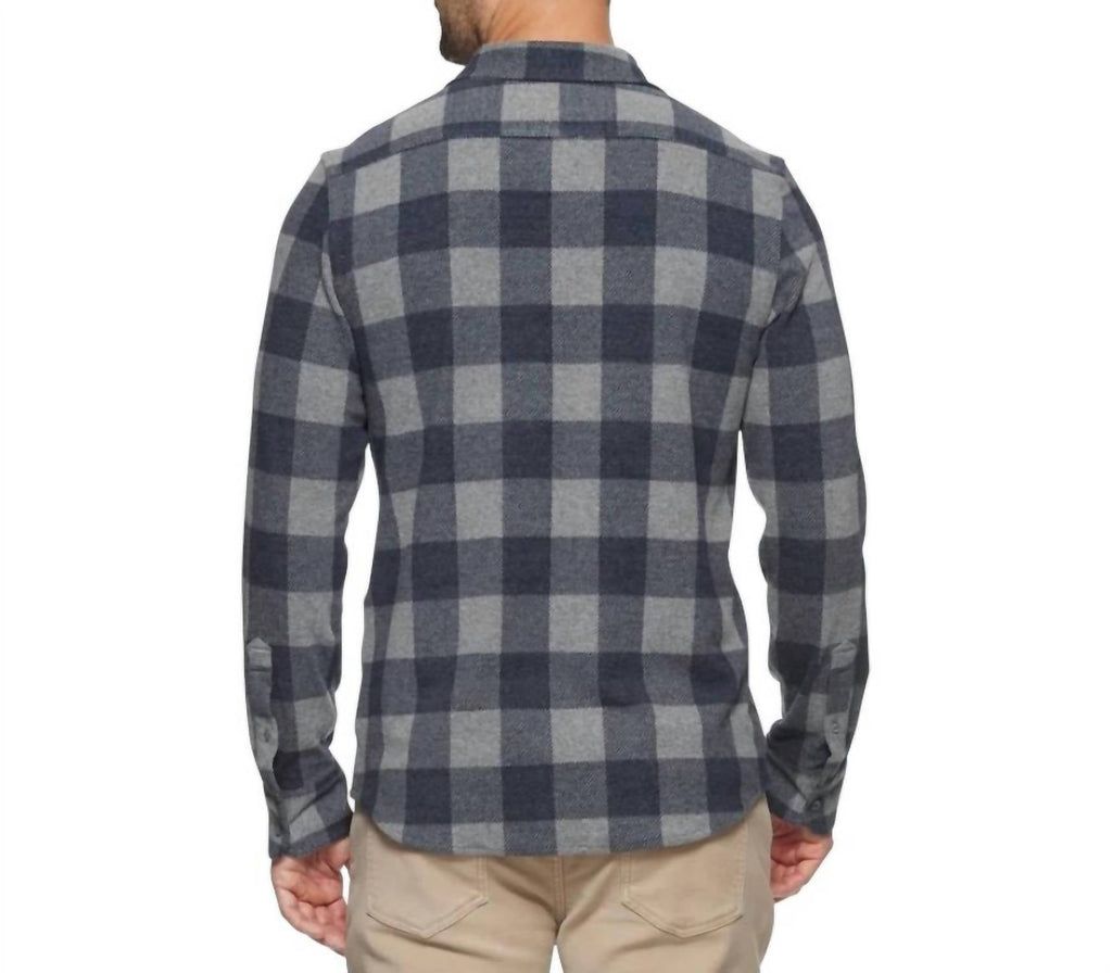 Hero Stretch Flannel Shirt In Navy/grey