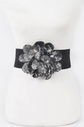 Sparkling Floral Sequin Waist Belt