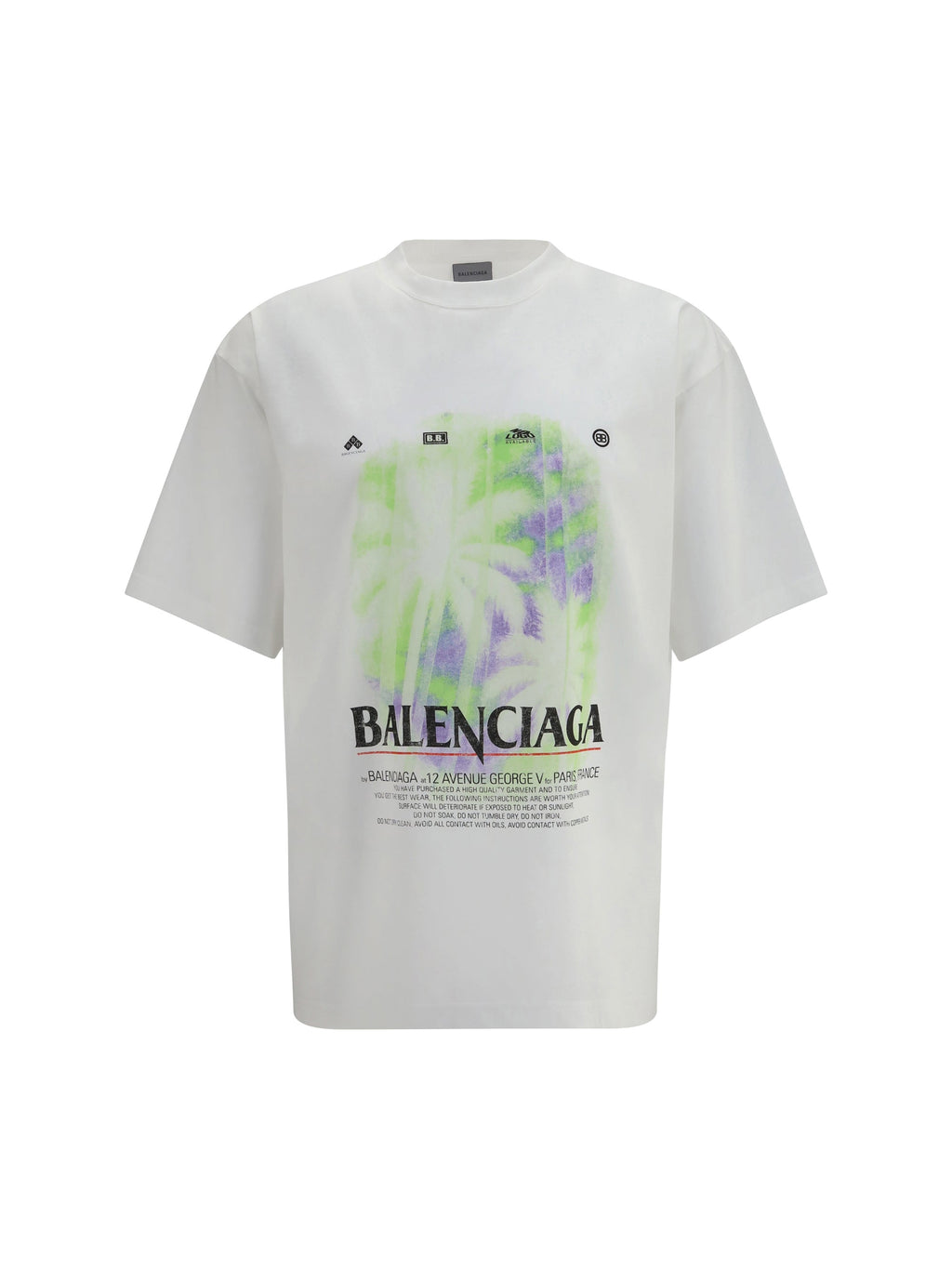 Balenciaga Men Printed Cotton T-Shirt