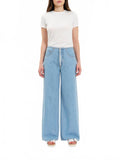 Madison Mid Rise Wide Leg Jeans In Blue