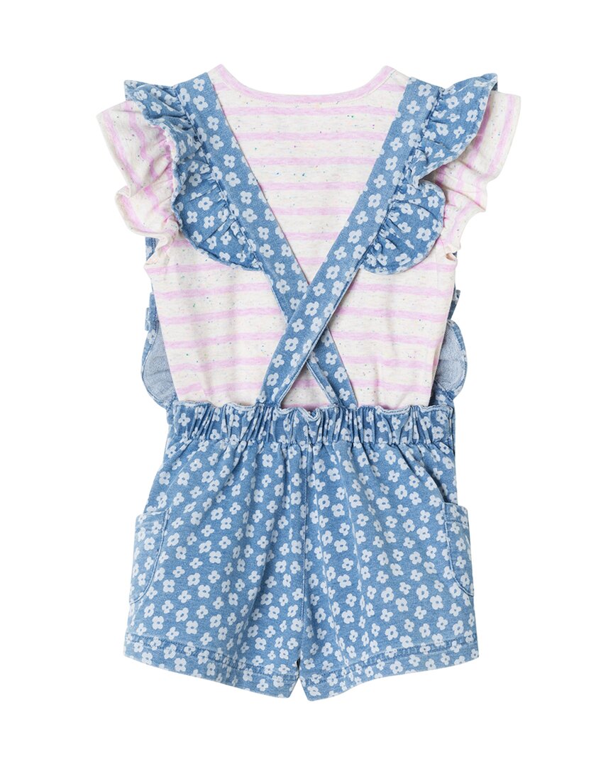 Andy & Evan Striped T-Shirt & Overall Set