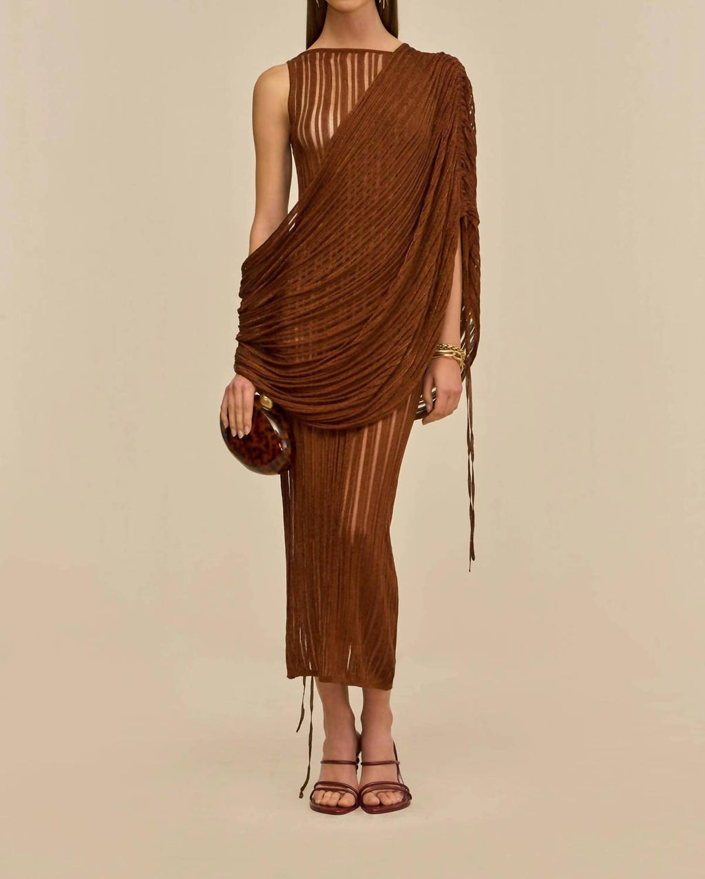 Kaya Knit Dress In Saddle