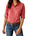 Women's Venttek Stretch Button Down Shirt In Holly Berry