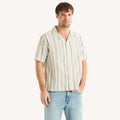 Nautica Mens Striped Short-Sleeve Camp Shirt