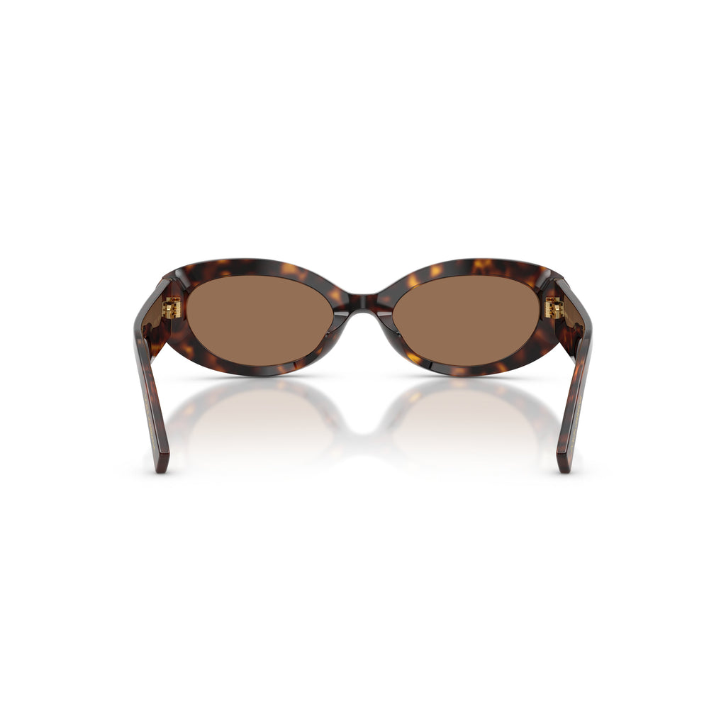 0Dg4537 Tortoiseshell Oval Sunglasses with Gold Heart Emblem