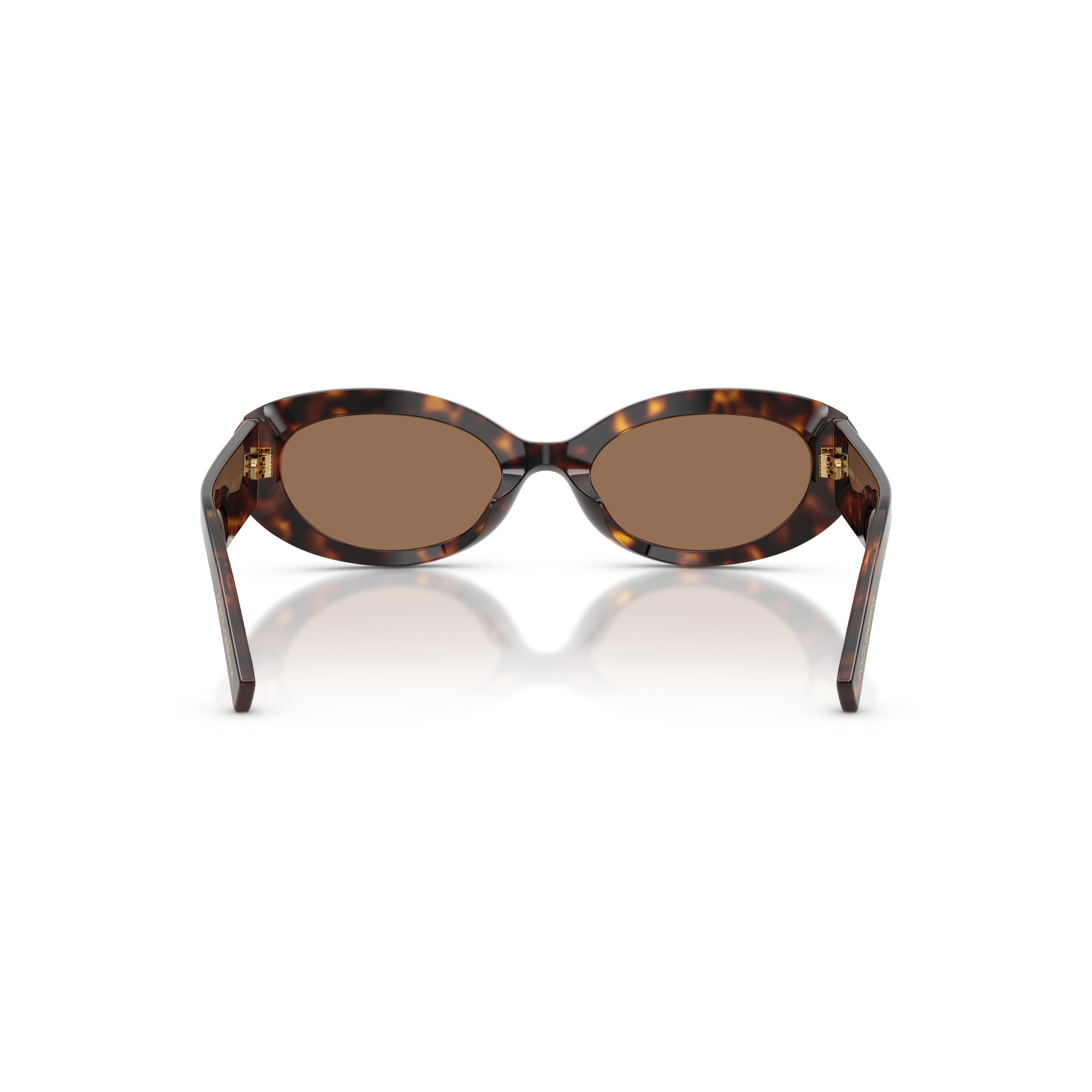 0Dg4537 Tortoiseshell Oval Sunglasses with Gold Heart Emblem