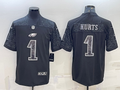 Men's Philadelphia Eagles Jalen Hurts #1 Black RFLCTV Limited Jersey1