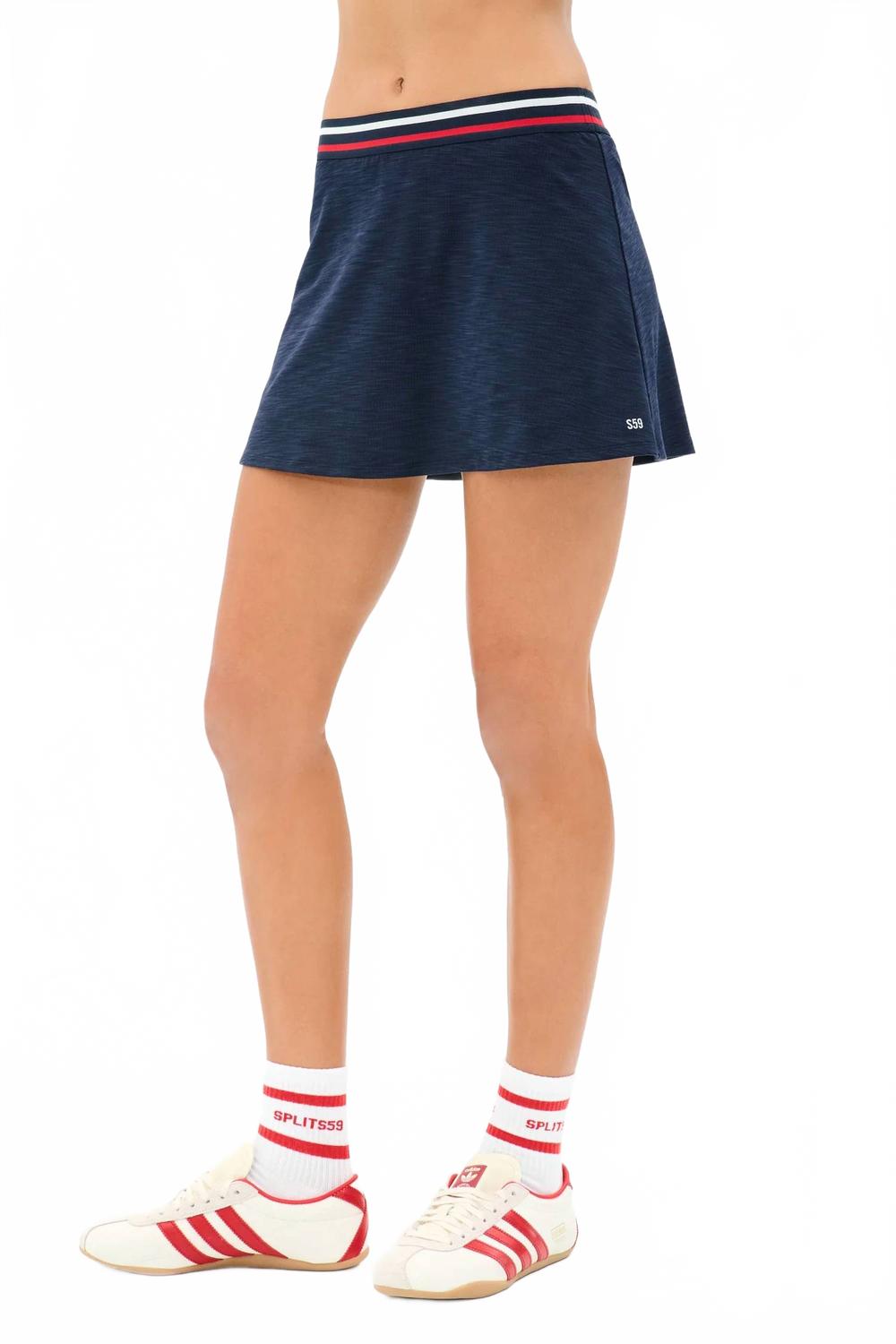 Kaia Active Rib Skort In Heather Indigo