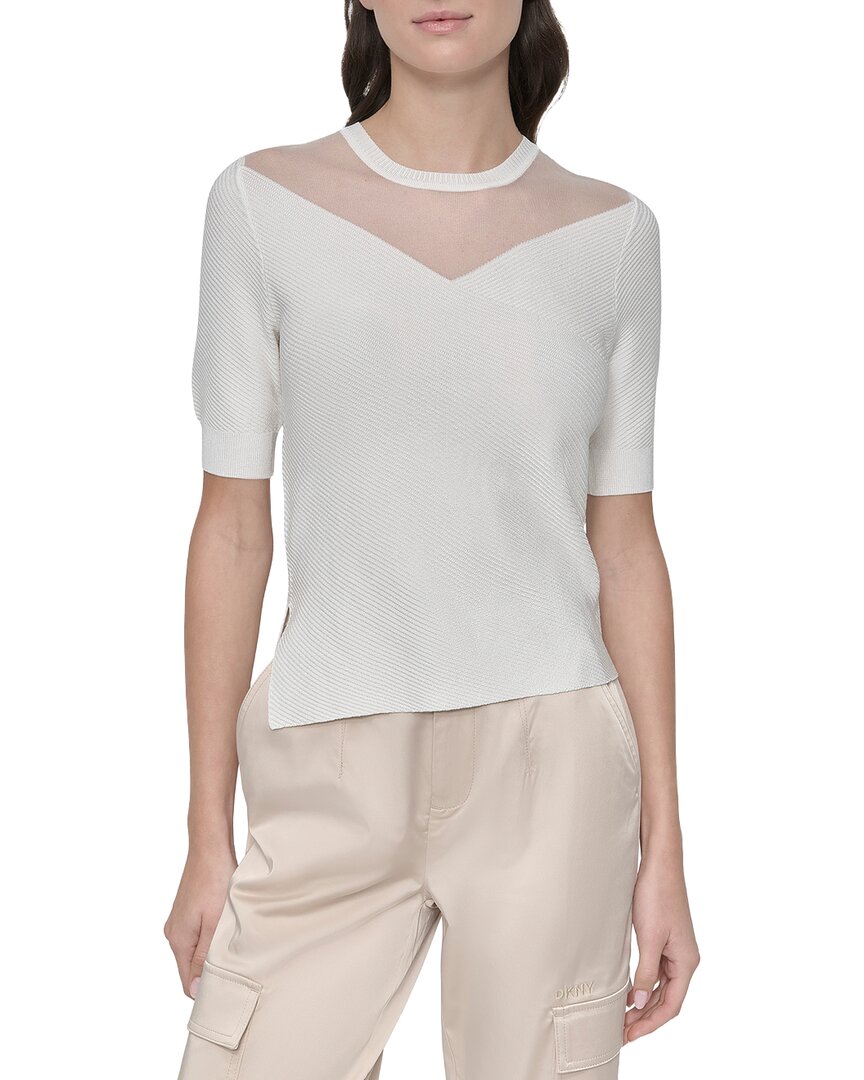 DKNY Sheer Square Neck Top