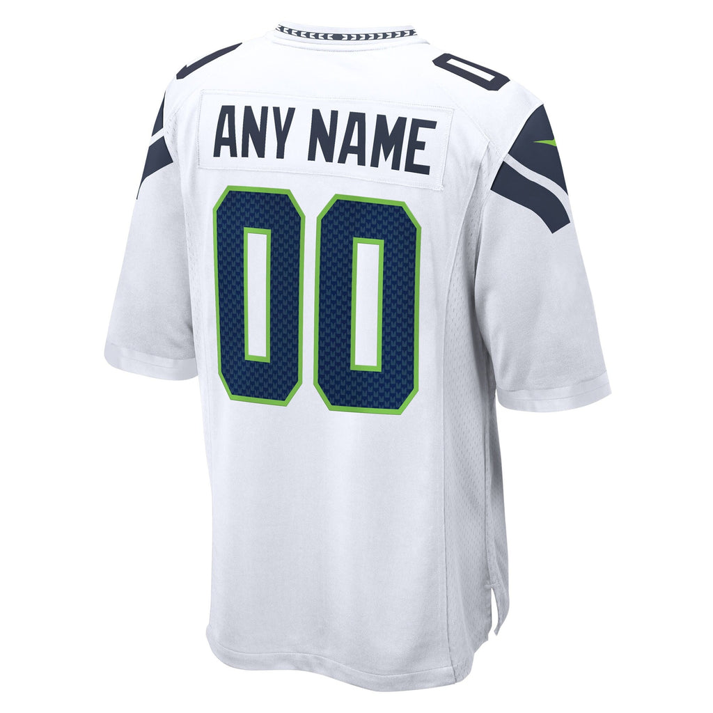 Seattle Seahawks White 50th Season Away Custom Game Jersey