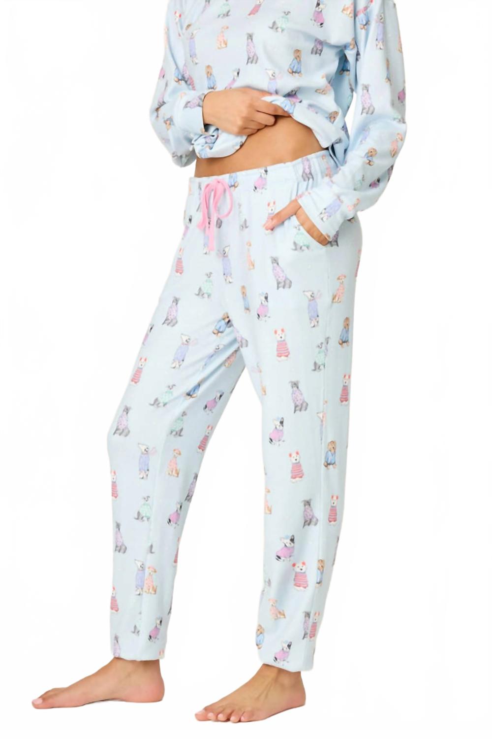 Doggone Cold Banded Lounge Pant In Blue Haze