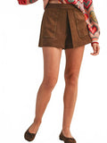 Outlaw Studded Pull-On Skort In Brown