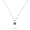 LB Exclusive Platinum 0.16ct Diamond and Sapphire Pendant Necklace MF27-041326