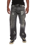 Palm Angels Distressed Letter Jean