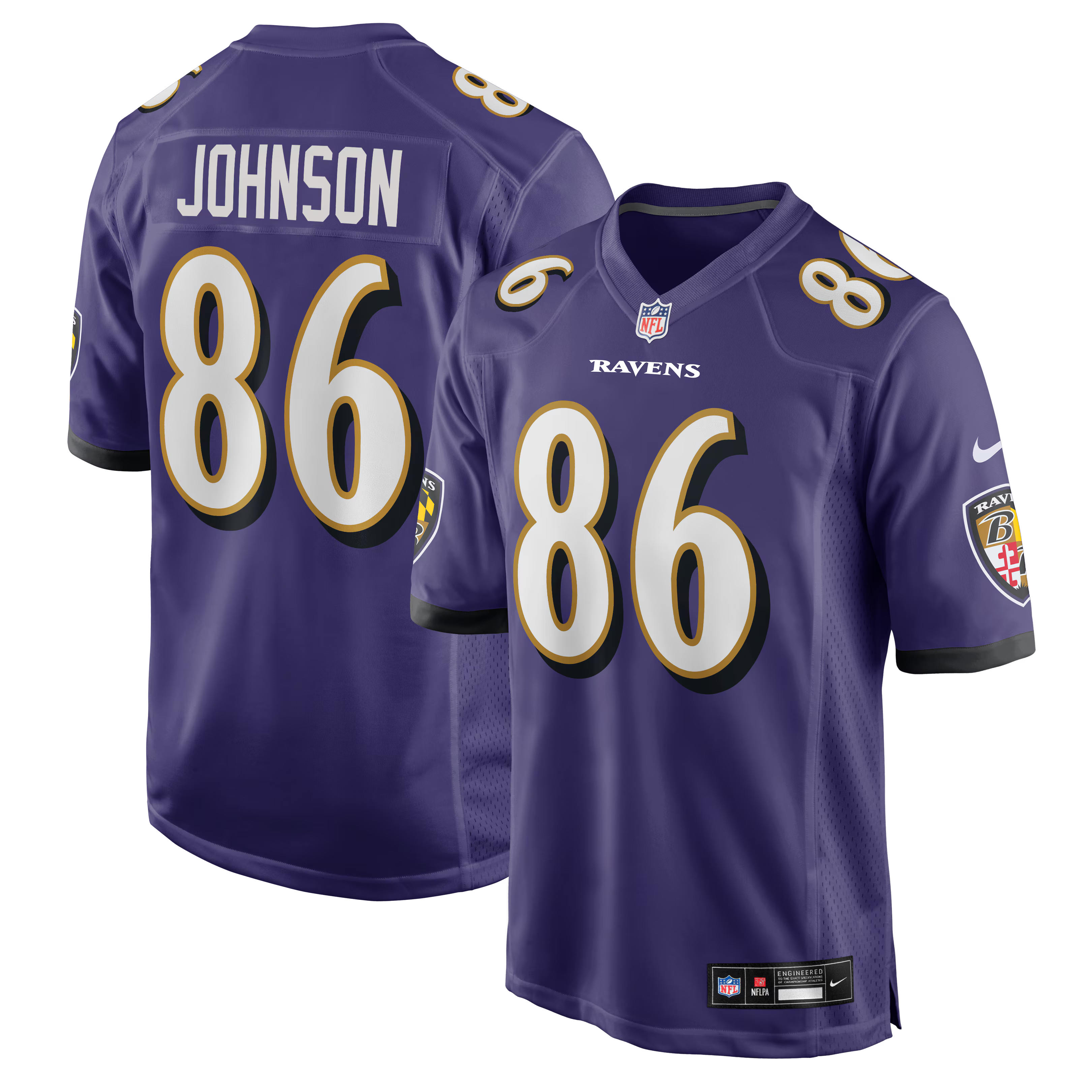 Baltimore Ravens Cornelius Johnson Purple Team Game Jersey