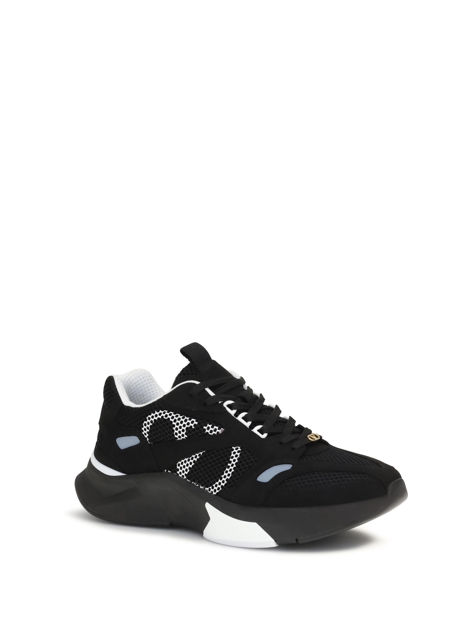 Valentino Garavani Men Demivee Mesh And Suede Sneakers