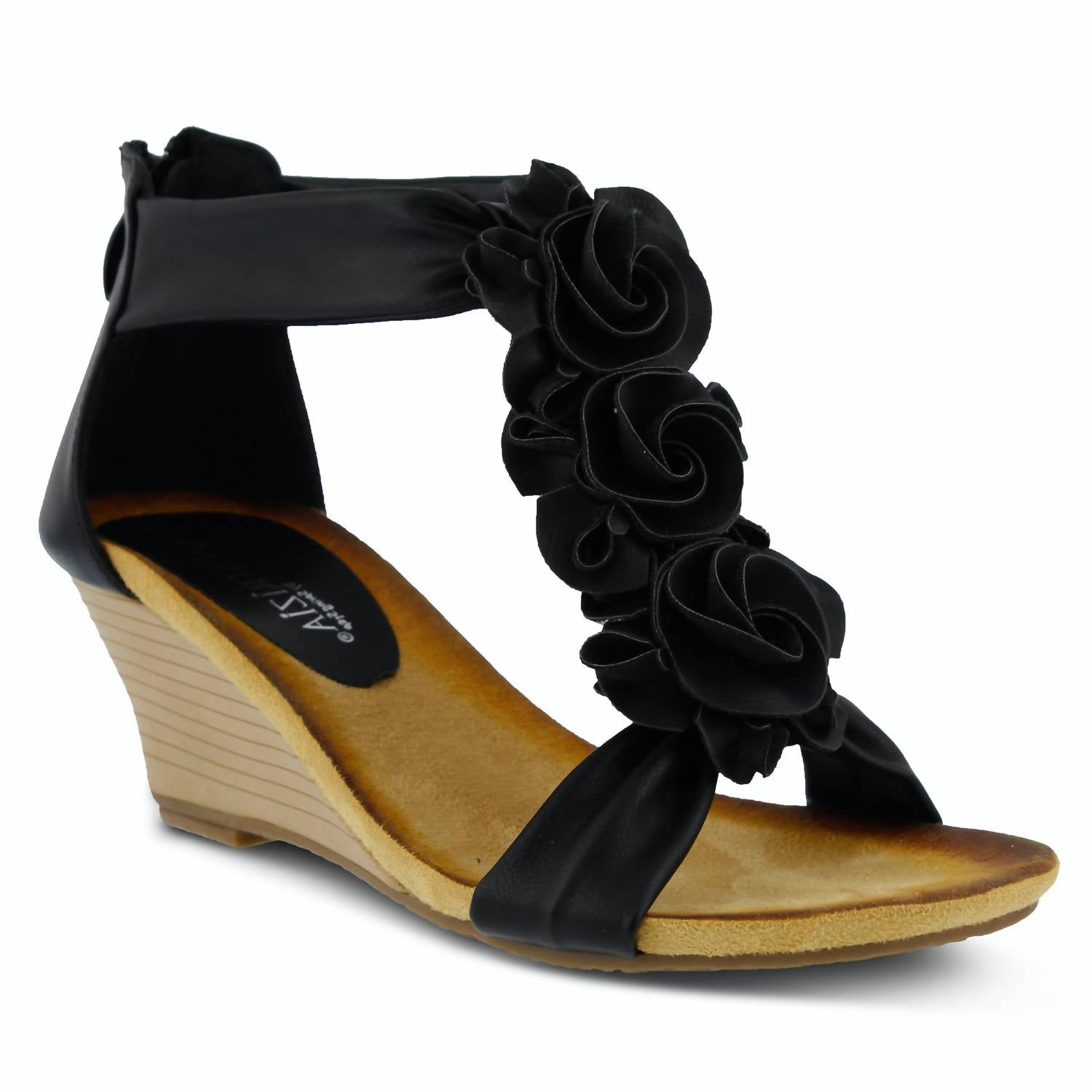 Women's Harlequin Wedge Sandal In Black