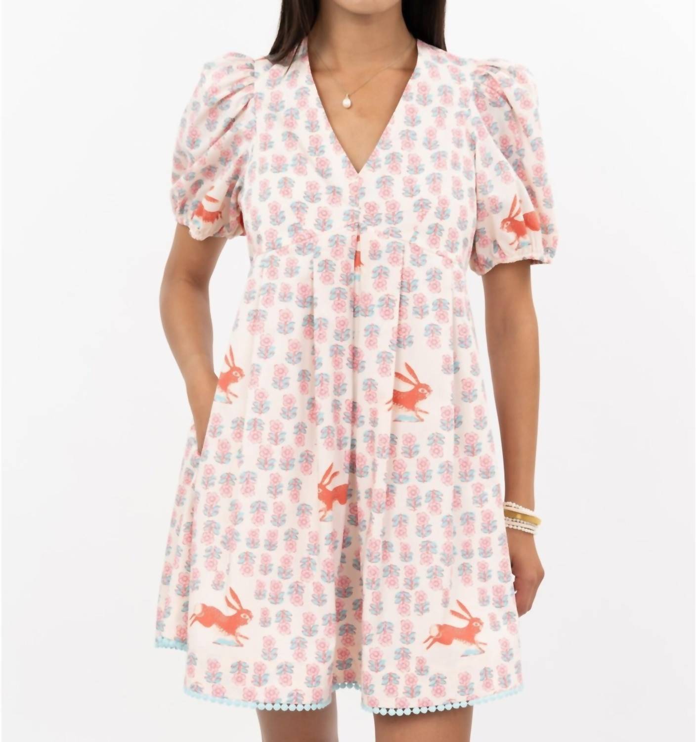 Running Rabbit Mini Dress In Ivory