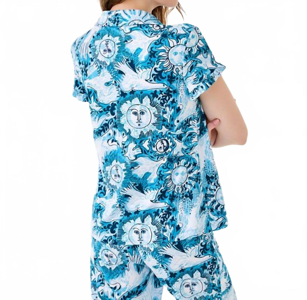 Valaine Pj Top In Bellevue Blue Lilly Gulls