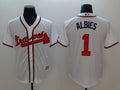 Men's Atlanta Braves Ozzie Albies #1 White Replica Player Jersey1