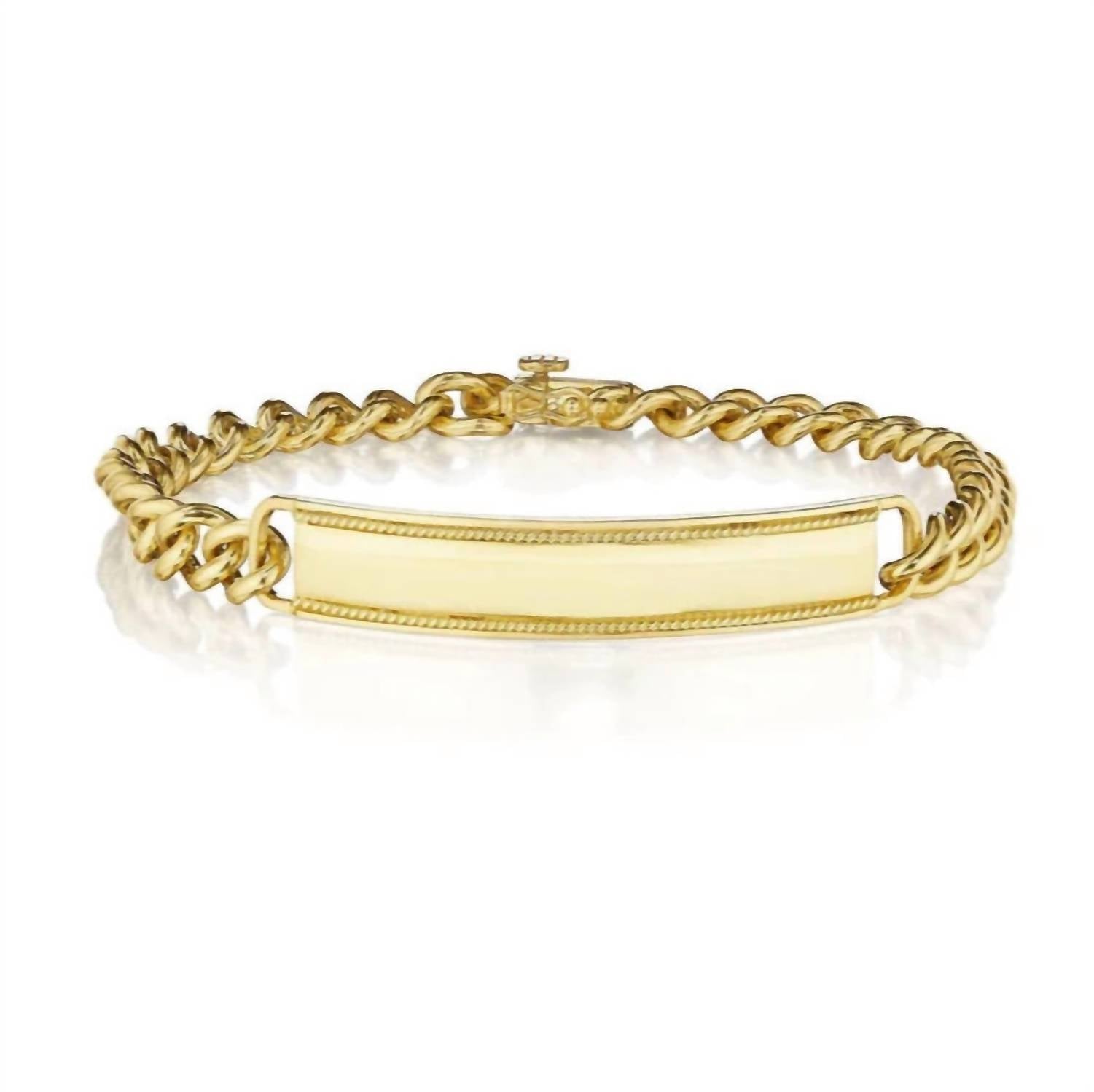 Women's Cuban Link Id Bracelet In Gold