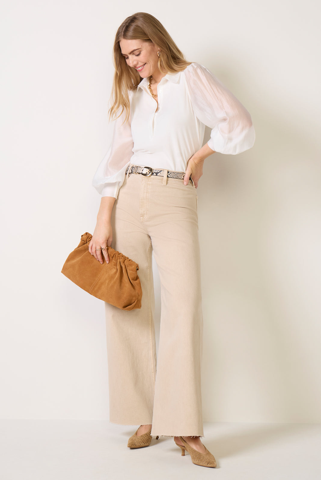 Women's Nelly Sheer Sleeve Top