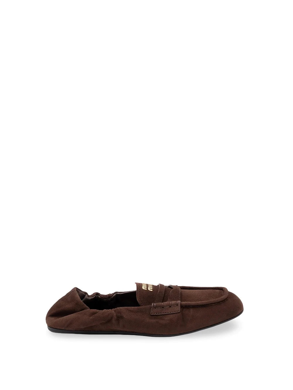 Miu Miu Women Ruches Suede Loafers