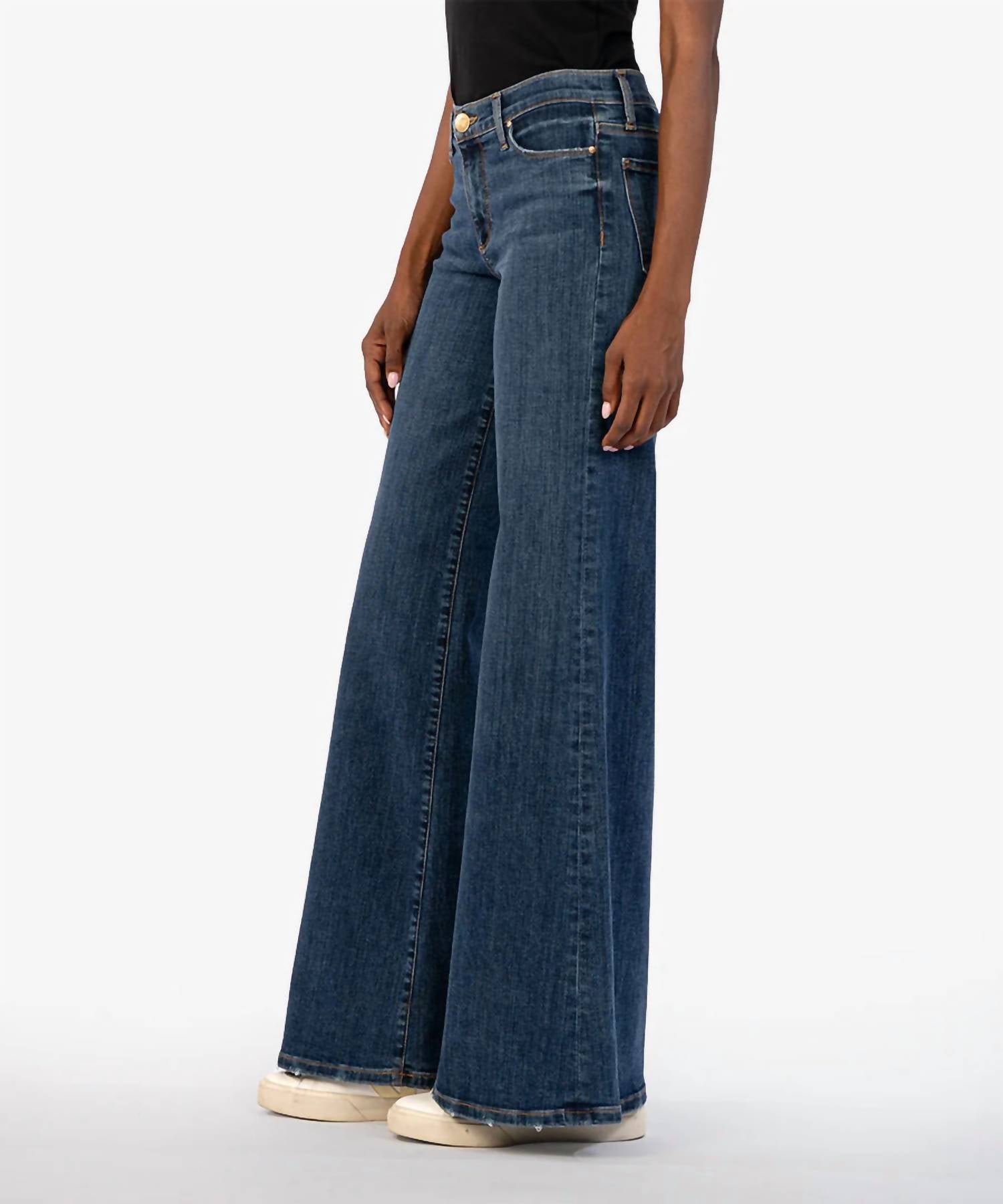 Margo Mid Rise Wide Leg Jeans In Quality Wash
