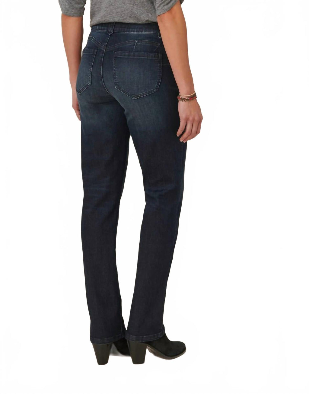 Dina Straight Leg Jeans In Dark Denim