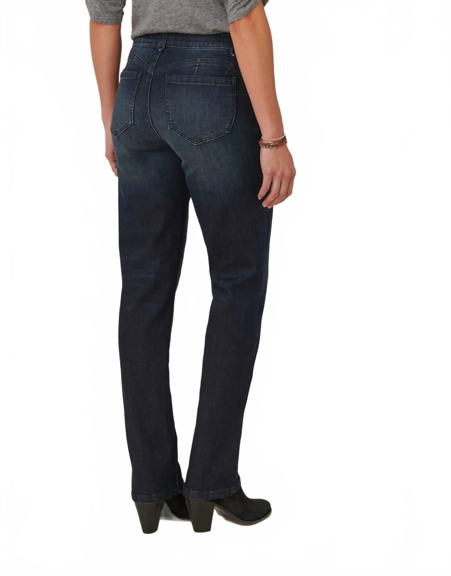 Dina Straight Leg Jeans In Dark Denim