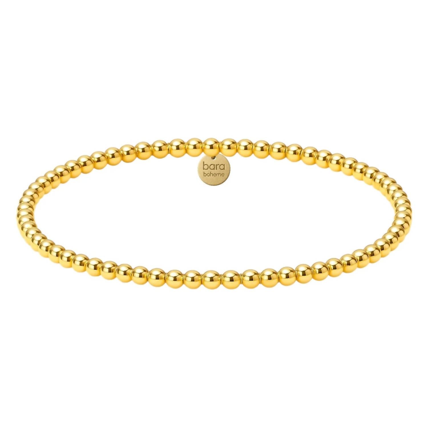 Women's Classic 3Mm Filled Beaded Bracelet In Gold