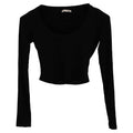 Reformation Jeans Long Sleeve Top in Black Cotton