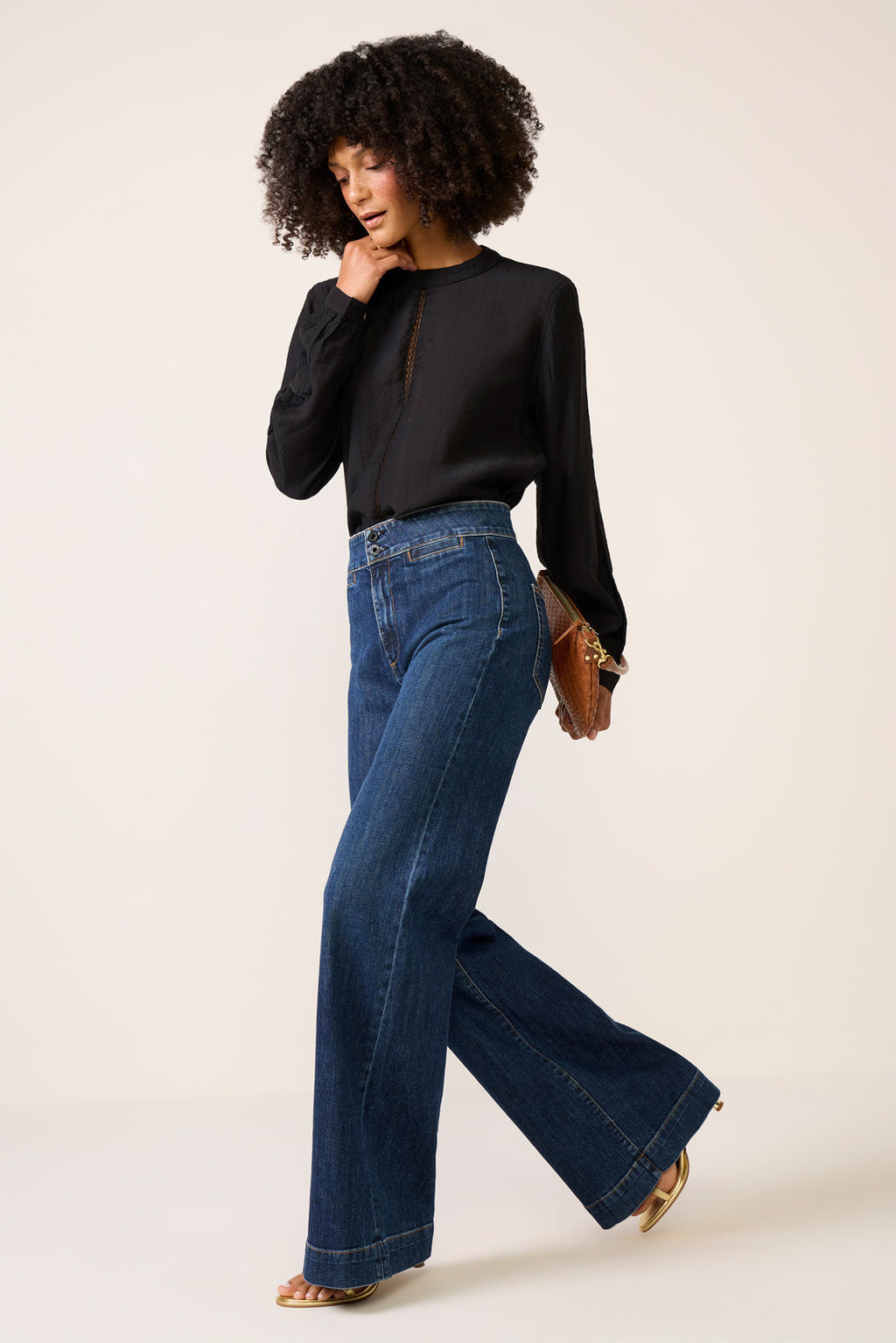 Women's Ladder Lace Trim Blouse