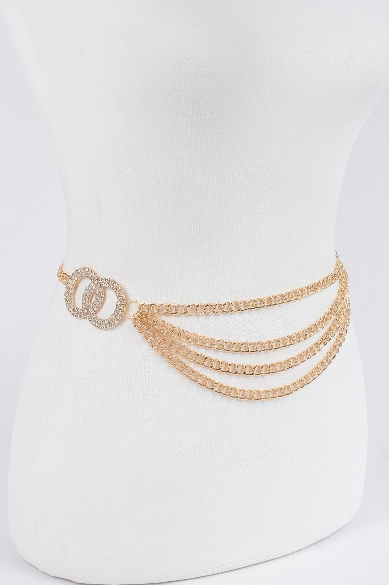 Oo Buckle Layered Chain Belt
