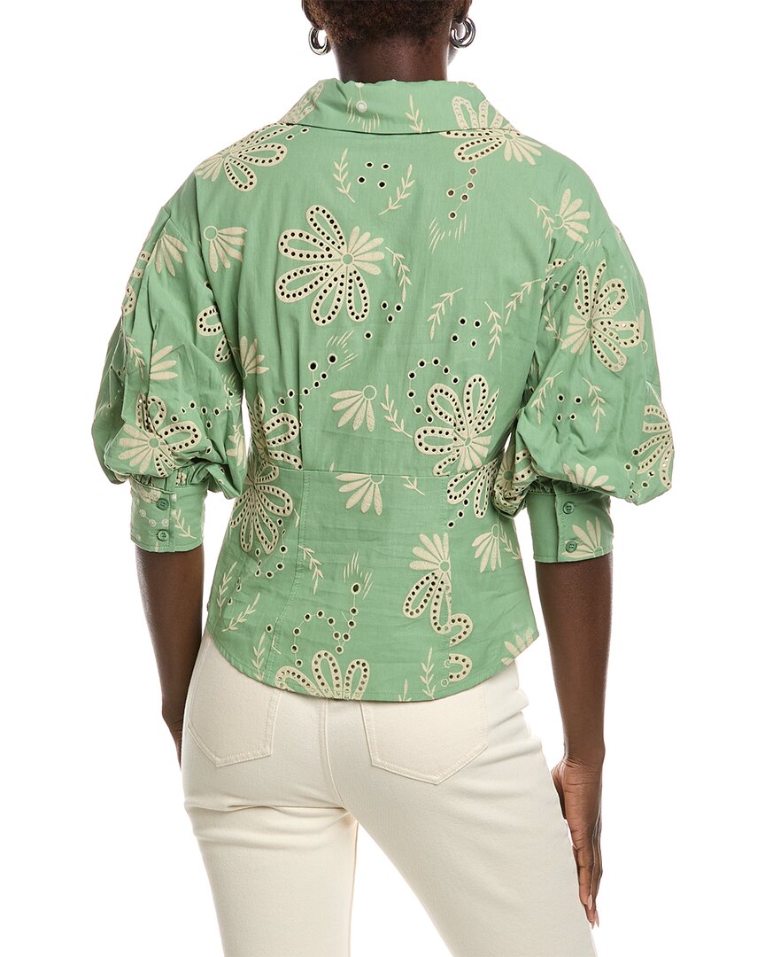Gracia Embroidered Eyelet Blouse