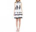Sleeveless Tiered Midi Dress In White / Black