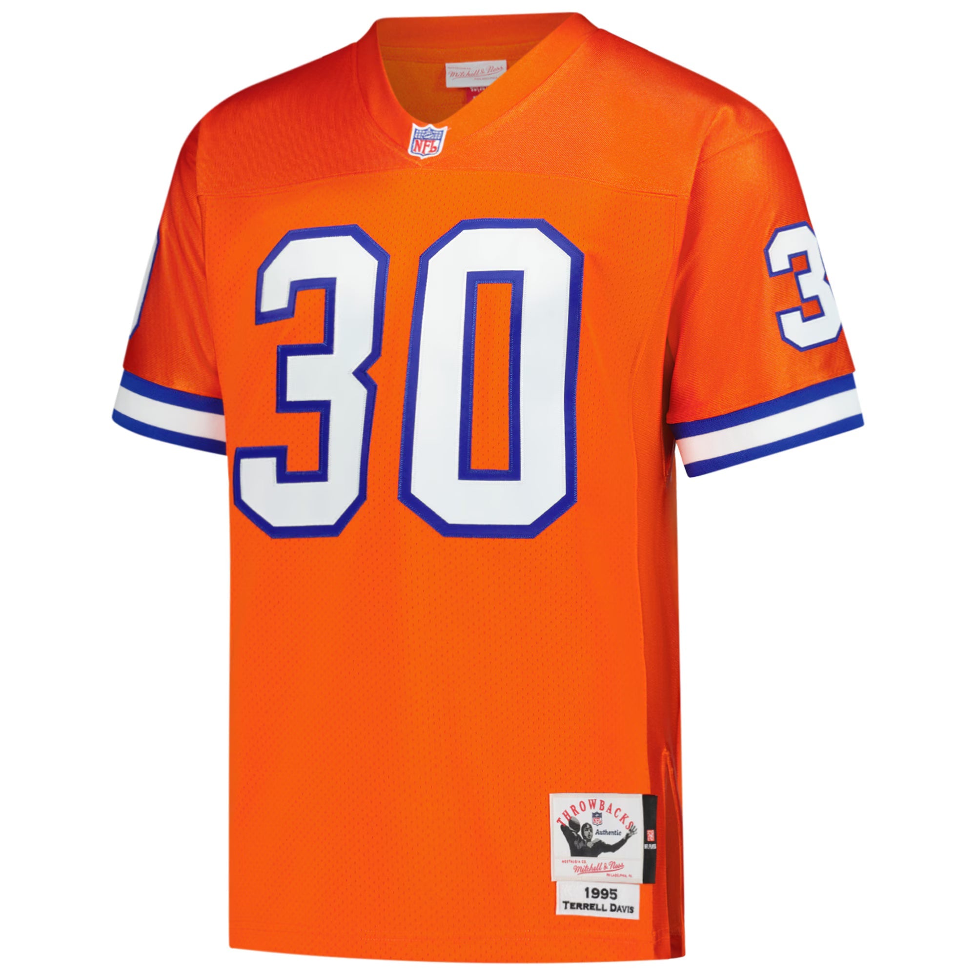 Denver Broncos Terrell Davis Mitchell & Ness Orange 1995 Authentic Throwback Retired Player Jersey