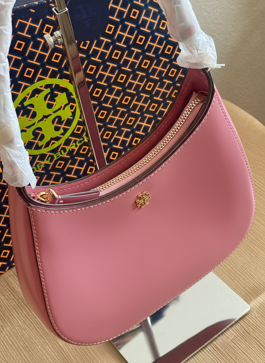 NWT Tory Burch Emerson Patent Leather Shoulder Bag in Pink