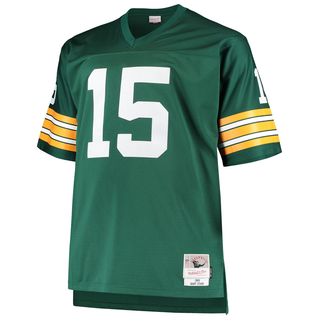 Green Bay Packers Bart Starr Mitchell & Ness Green Big & Tall 1968 Retired Player Replica Jersey