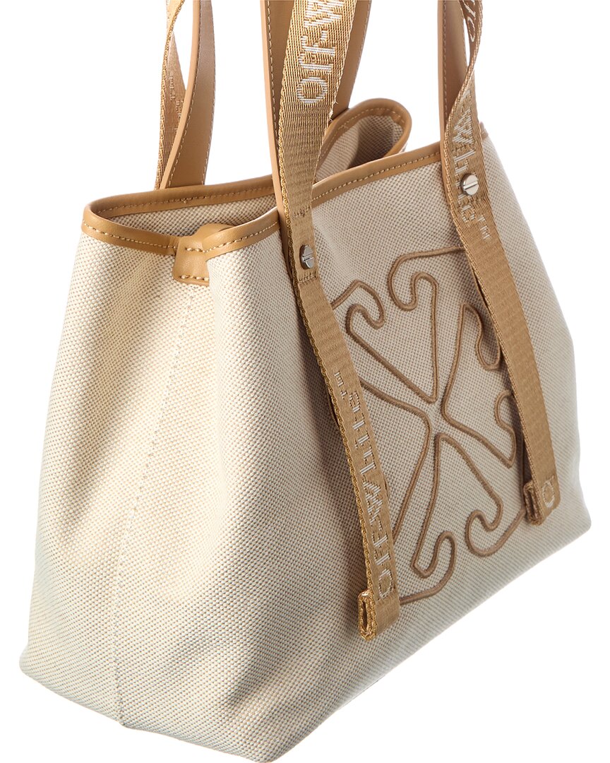 Off-White East West Small Canvas & Leather Tote