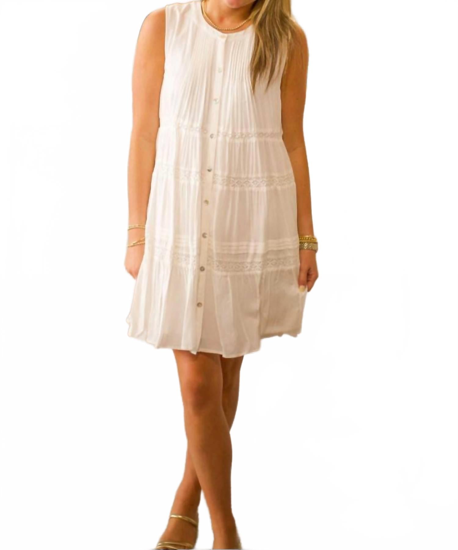 Lace Detail Dress In Off White