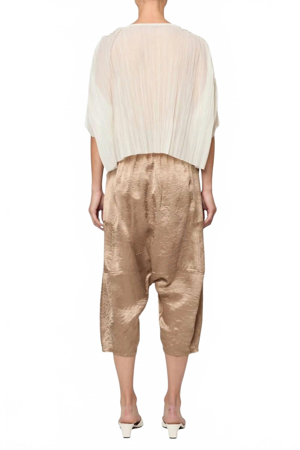 Kiko Satin Pants In Latte