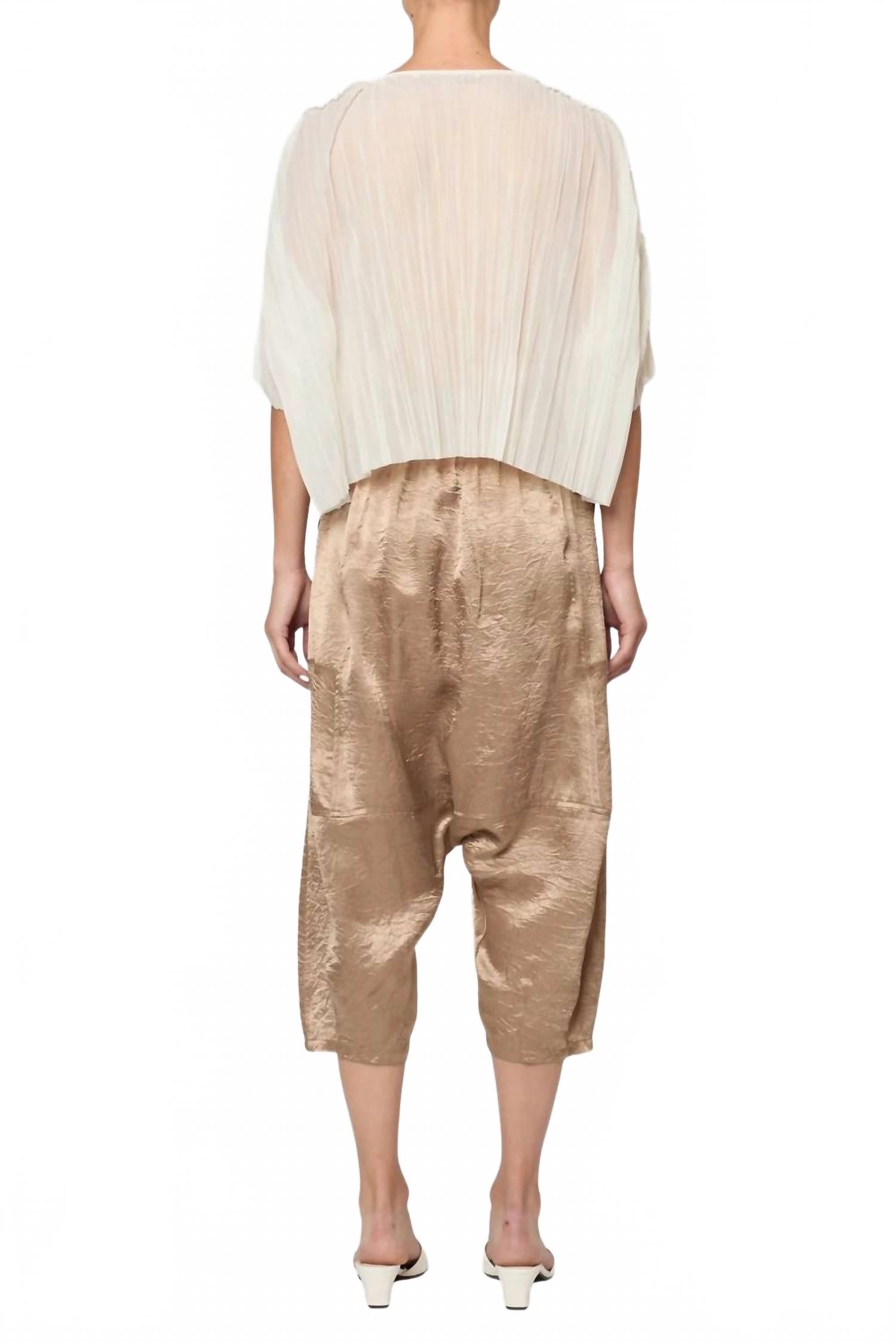 Kiko Satin Pants In Latte