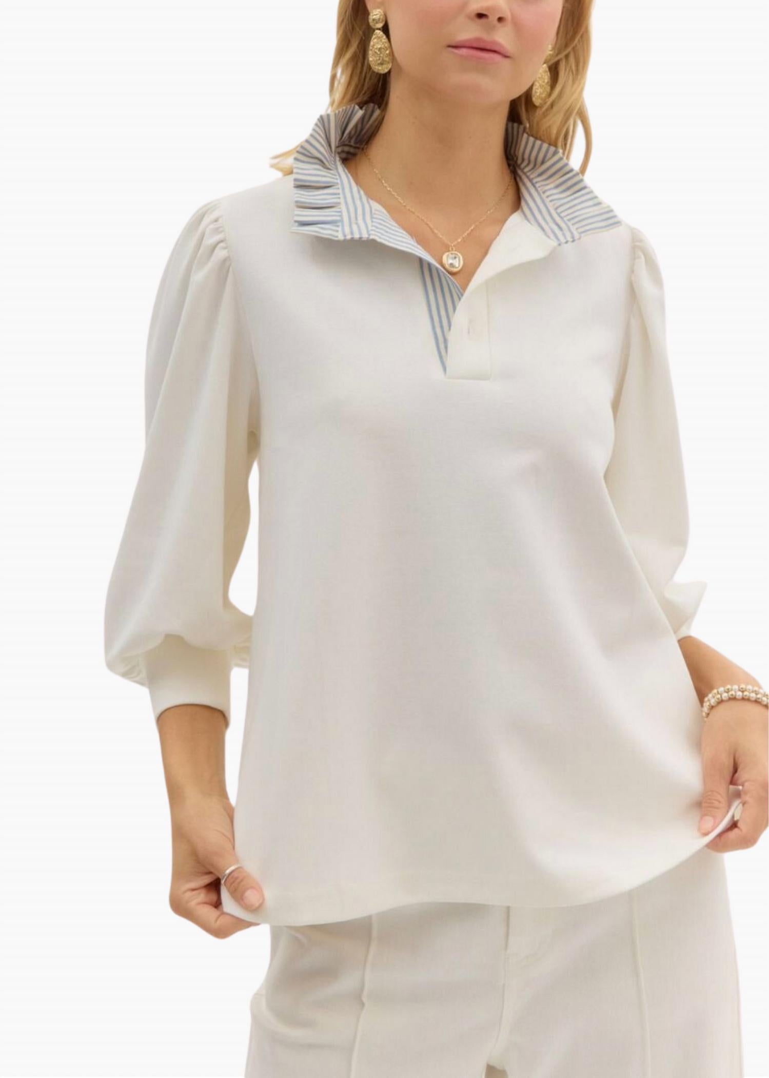 Beckham Pullover Top In White